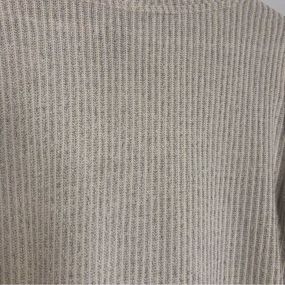 Clara Sun Woo Ribbed Knit Mock Neck Cold Shoulder Sweater, size S - Picture 4 of 10